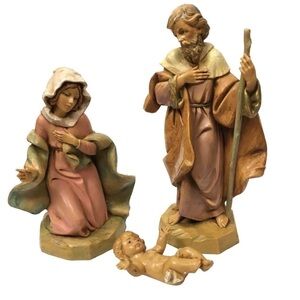 VINTAGE 90s Fontanini Nativity Figurines Holy Family Joseph Mary Baby Jesus 1991